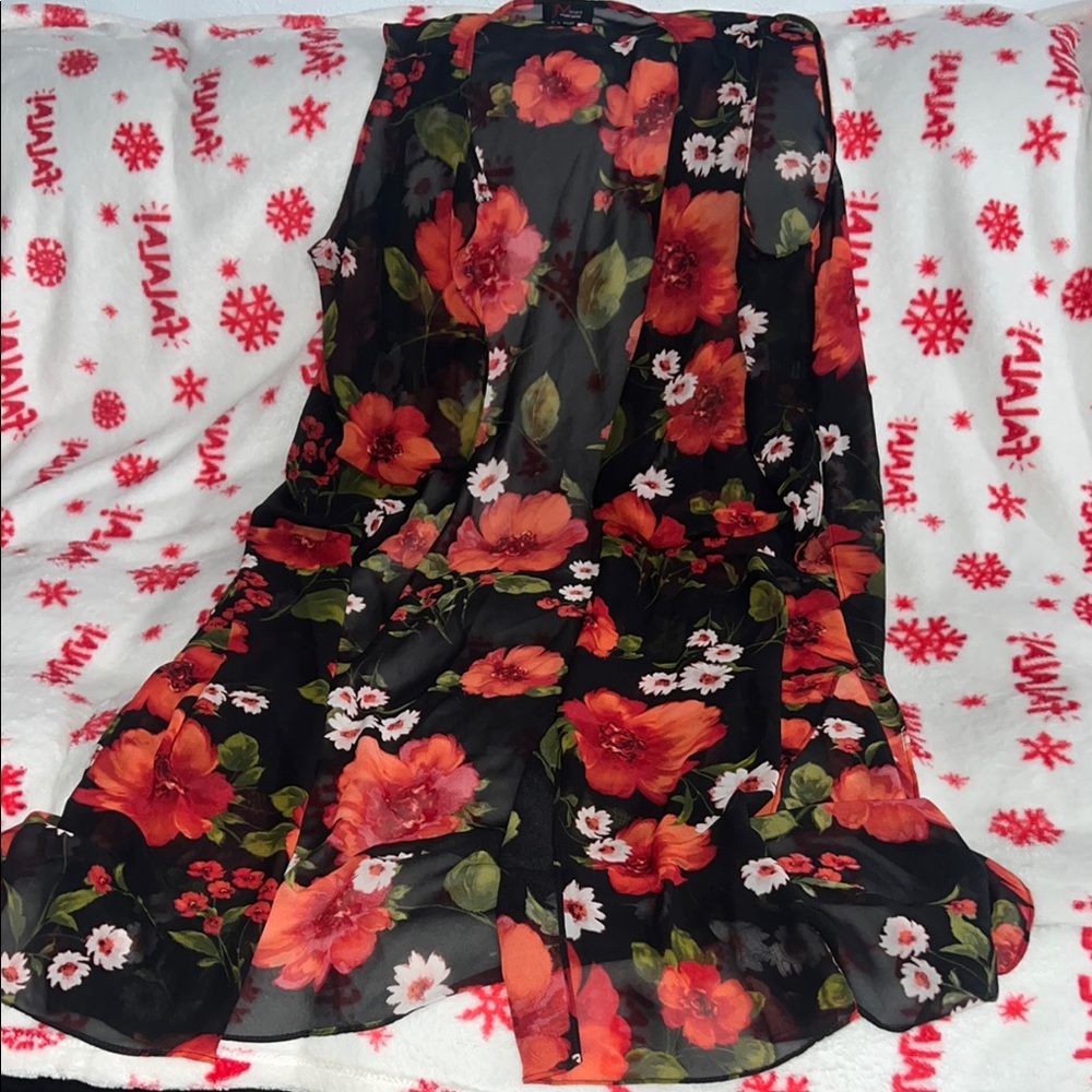 Floral Sheer Sleeveless Cardigan